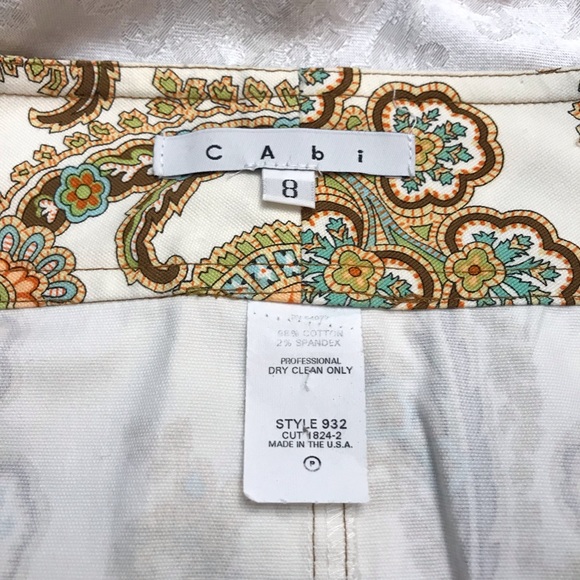 NWOT CAbi Paisley Print Canvas Cotton Skirt - Picture 5 of 5